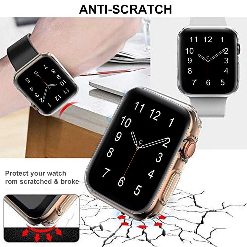TPU Electroplating Soft Shell Cover for Apple Watch Series 9 8 7 6 5 4 3 SE Screen Protector - Messica