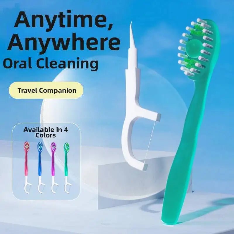 Portable Toothbrush with Floss | Compact Travel Oral Care - Messica